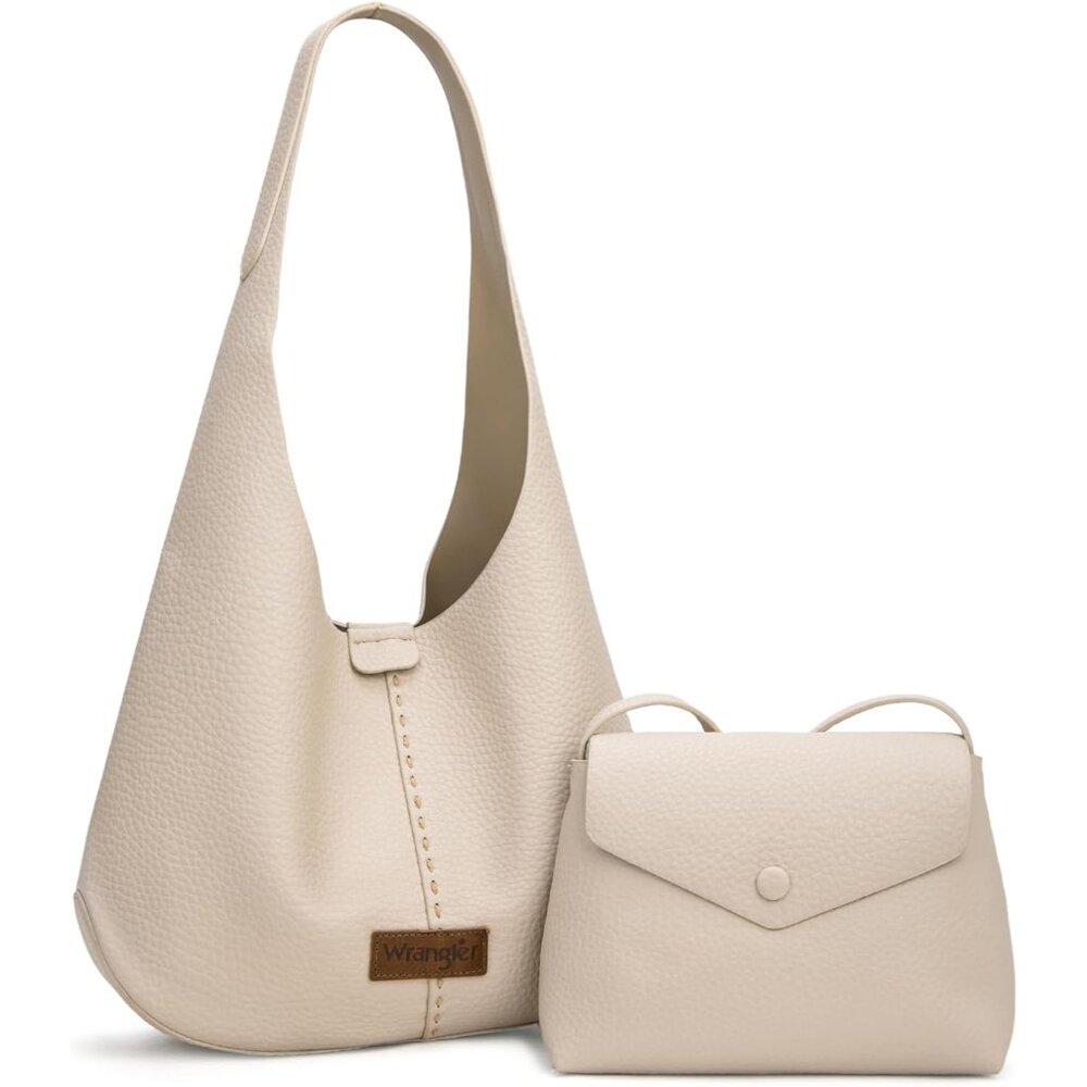 Wrangler Hobo Bag Purse for Women 2PCS Set, Slouchy Shoulder Handbags with Small